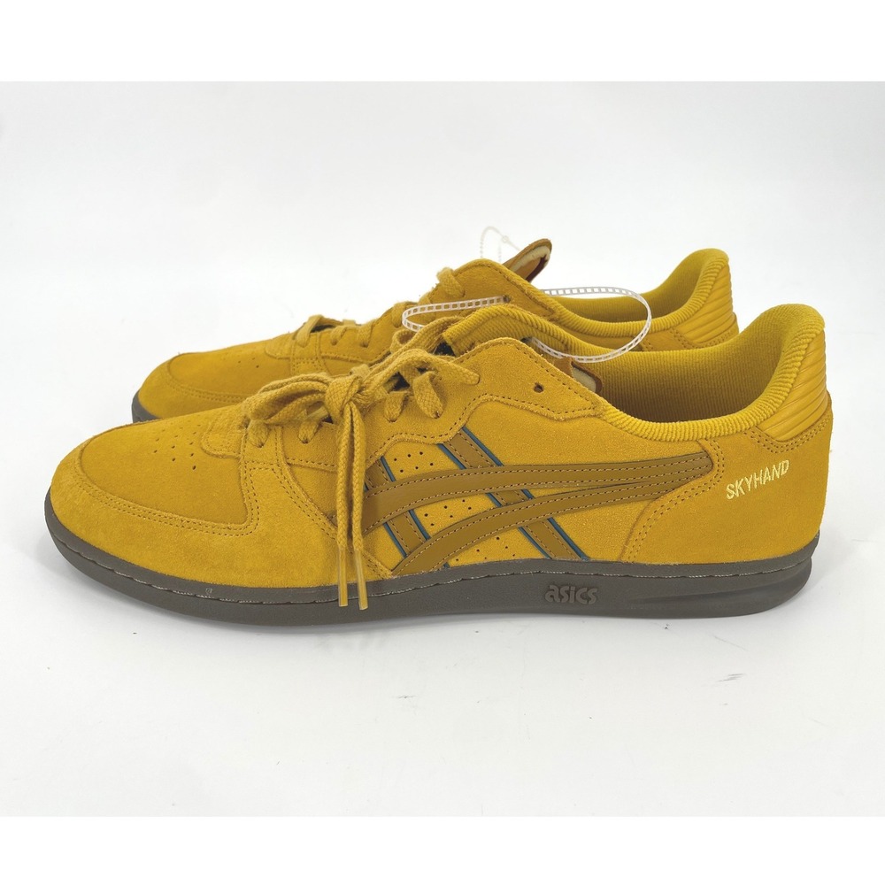 Asics Skyhand OG Sneakers Mens 12 Yellow Suede Low Top Retro Trendy 1203A452